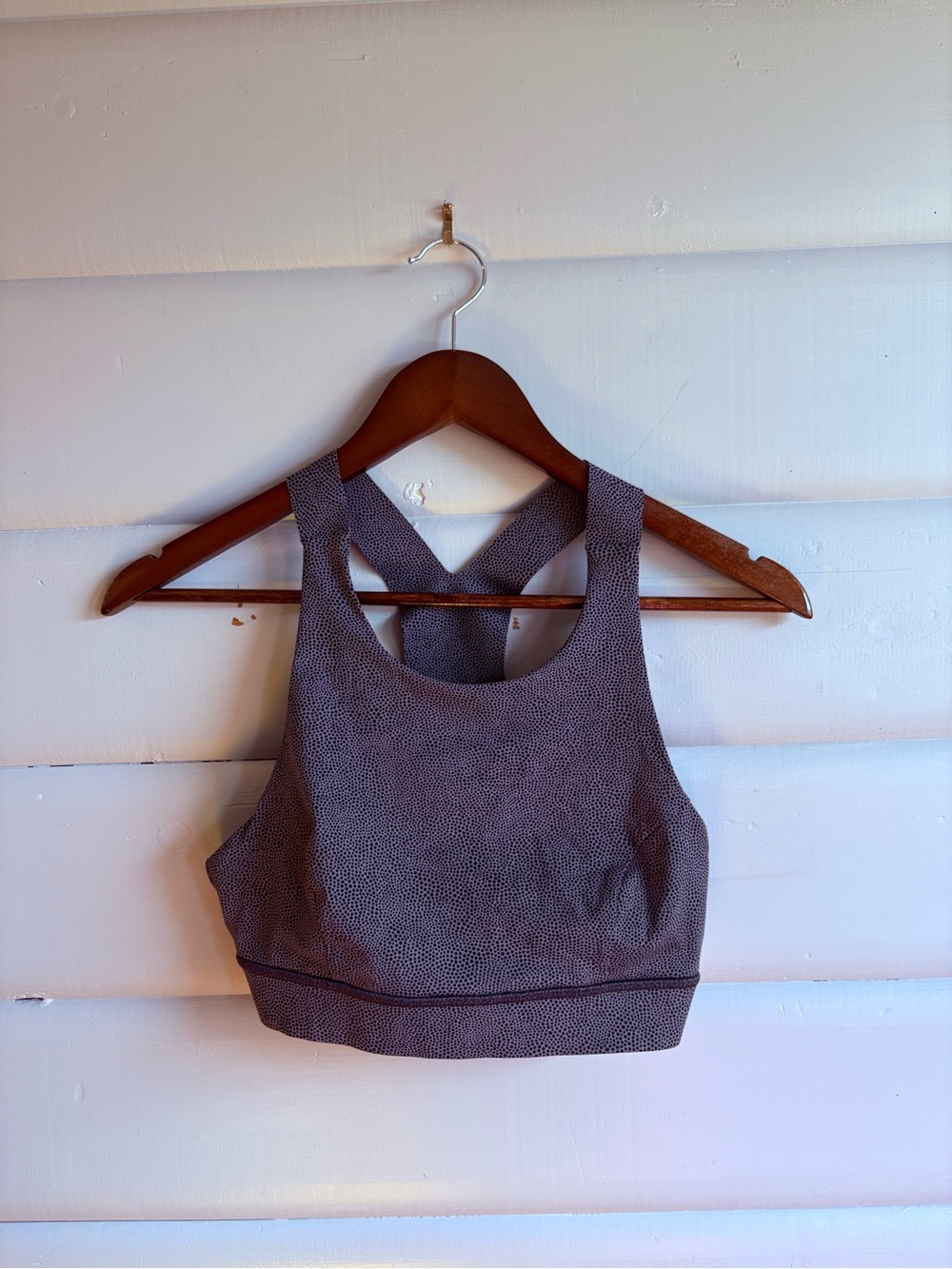 Lululemon Fast & Free Bra (Nulux) Y-Back Sports Bra Tank Dusty Purple Micro Dot